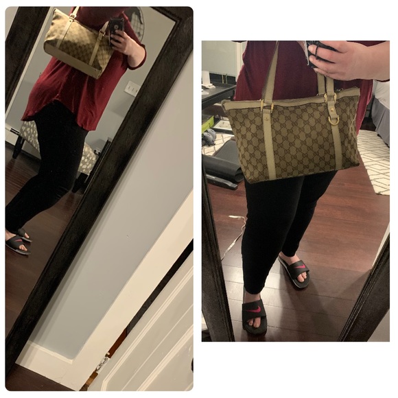 Authentic Gucci canvas and leather tote - Picture 10 of 16